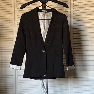 Charlotte Russe Black Blazer with Patterned Lining